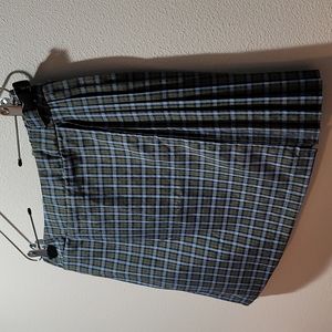 Wild Fable Large Blue Olive Gingham Plaid Mini Skirt Academia Punk Grunge Kilt